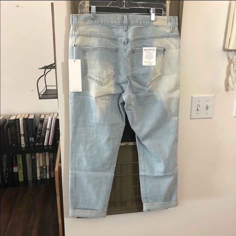 Wildfox “The Marissa” Slouchy Skinny Crop Jeans Distressed Boyfriend Size 29 NWT - Picture 8 of 10